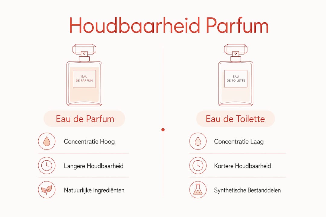 Infographic: hoe lang blijft Eau de Parfum goed in vergelijking met Eau de Toilette?