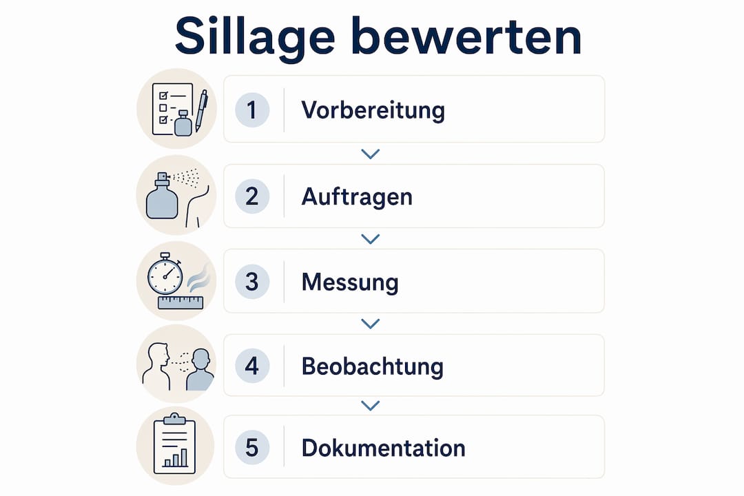 Grafik: In fünf Schritten zur perfekten Sillage-Bewertung