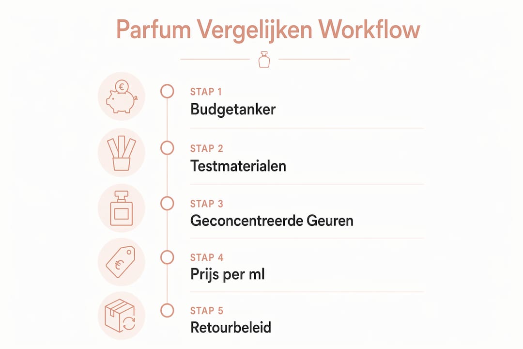 Overzichtelijke infographic: zo vergelijk je stap voor stap verschillende parfums