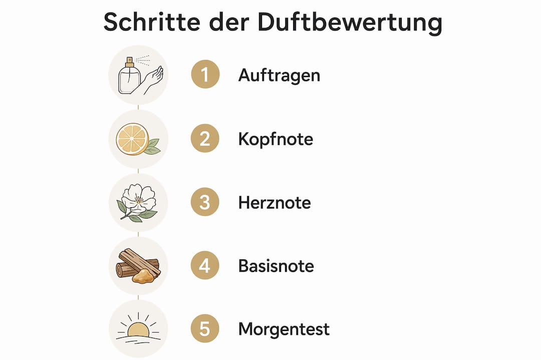 Grafik: Die fünf wichtigsten Schritte zur professionellen Duftanalyse
