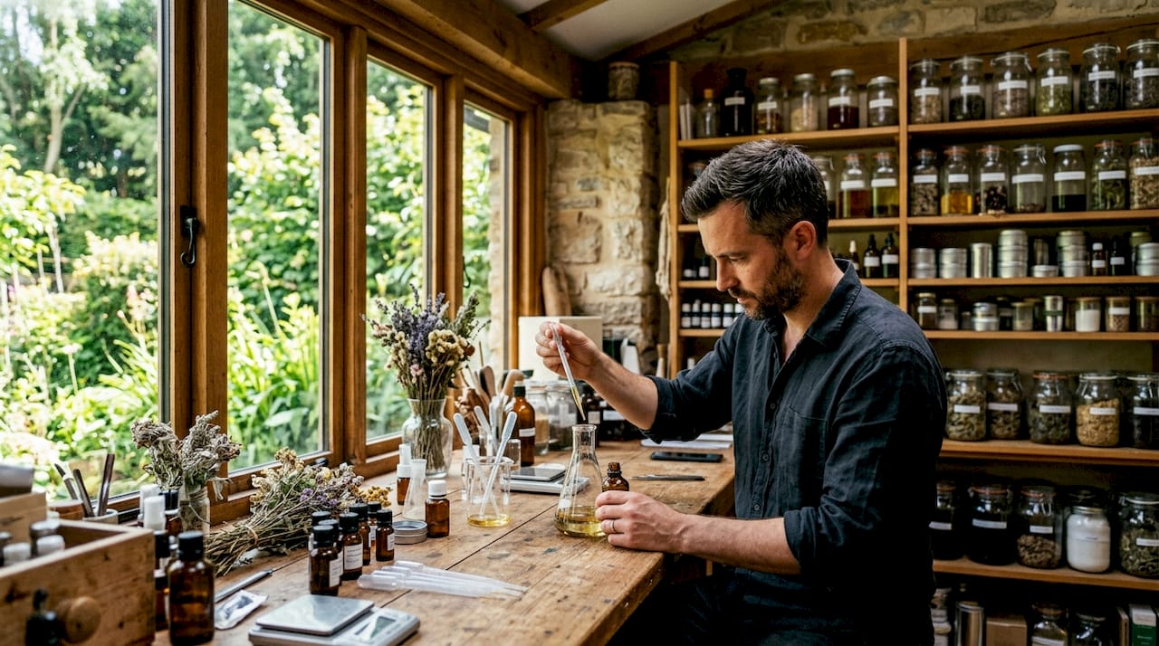 Im Atelier werden vegane Duftstoffe von Hand gemischt.