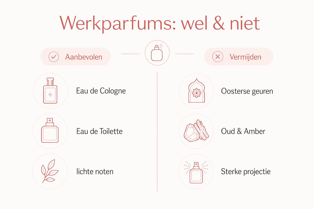 Infographic: welke parfums kun je beter wel of niet dragen op je werk?