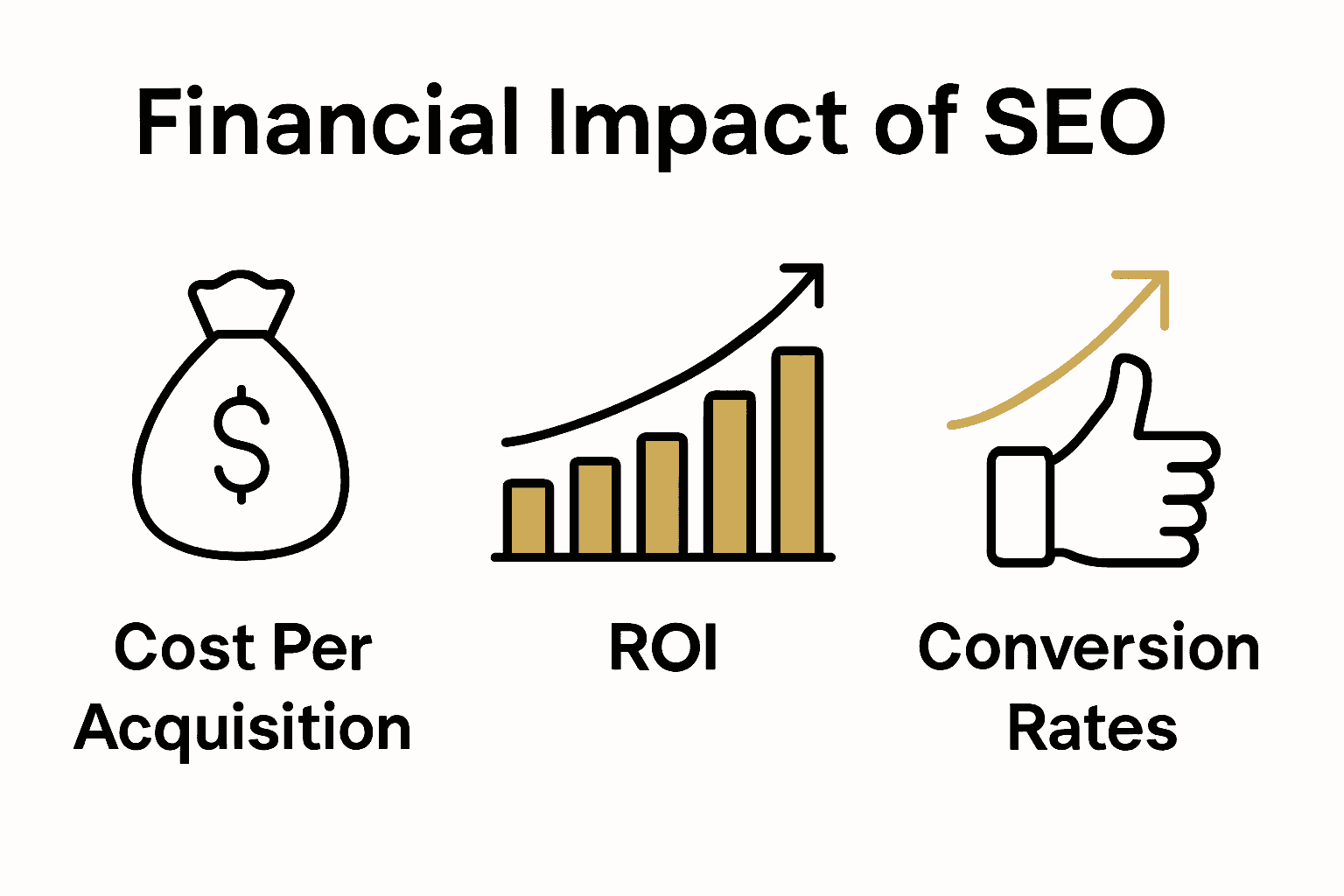 Infographic showing ROI, cost per acquisition, and traffic value for Florida SMB SEO.