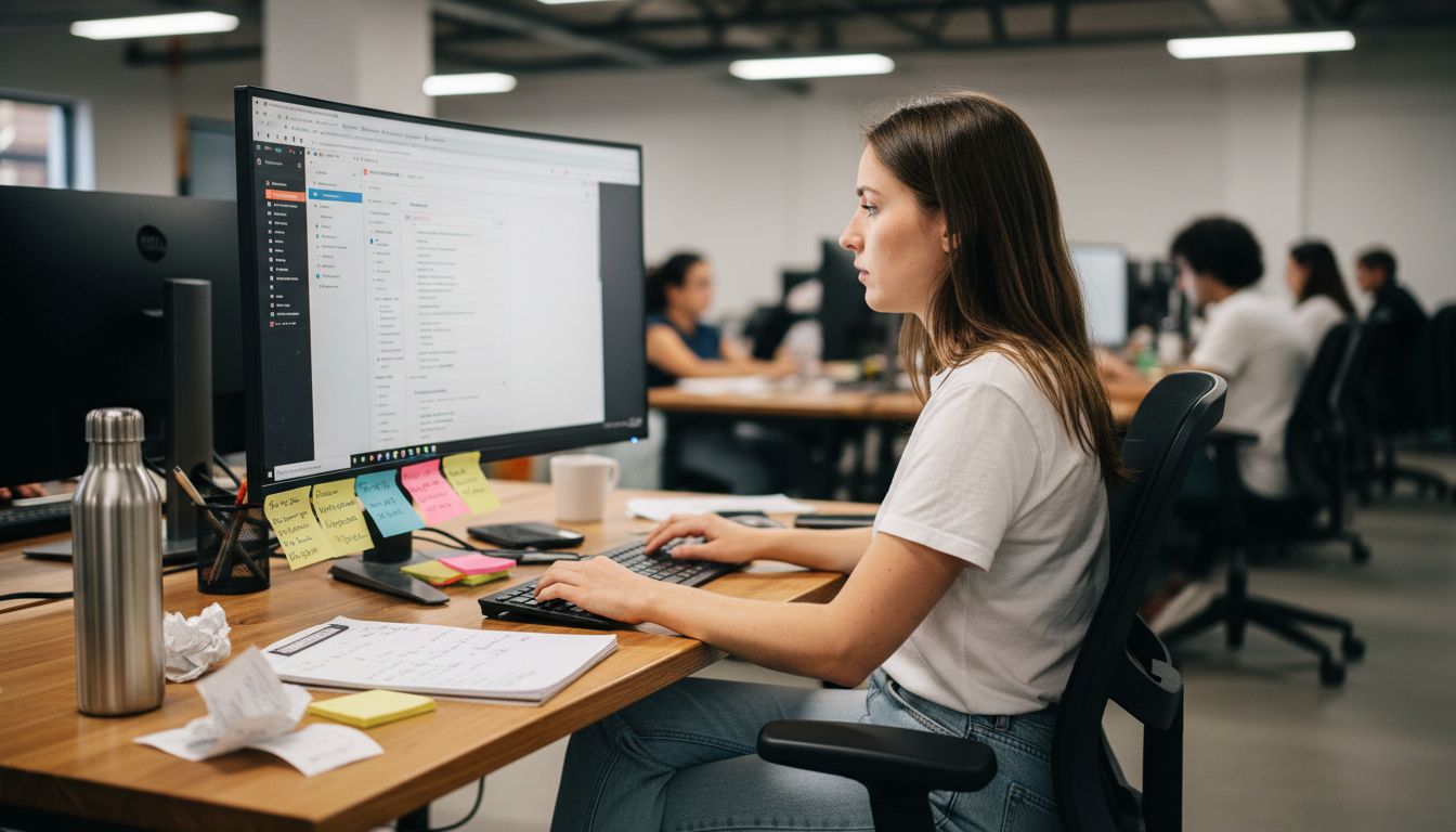 SEO specialist working on website backend settings