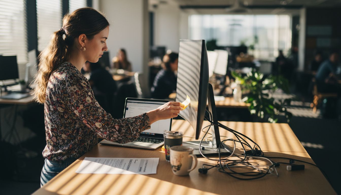 Marketer evaluating A/B test results at desk