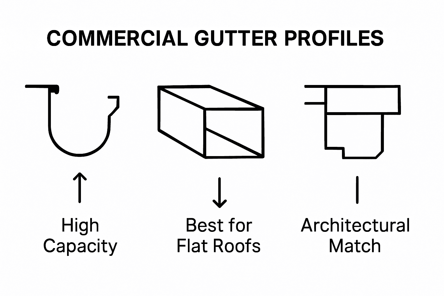 Infographic types of commercial gutters compared