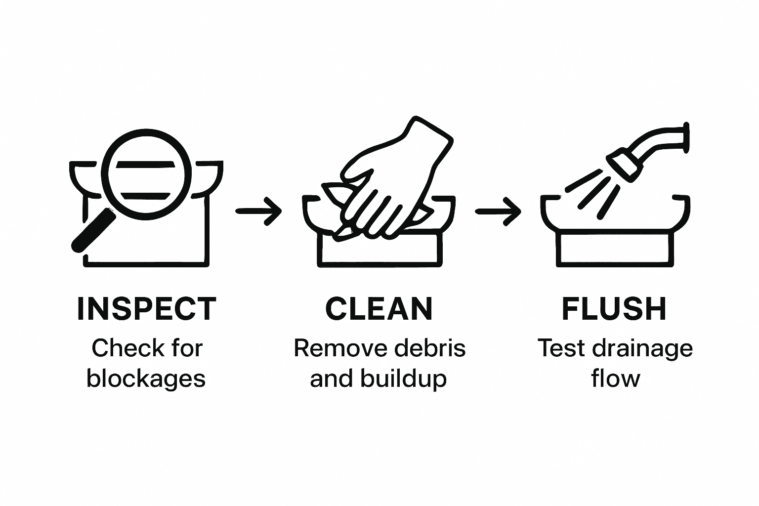 Infographic showing gutter cleaning step-by-step