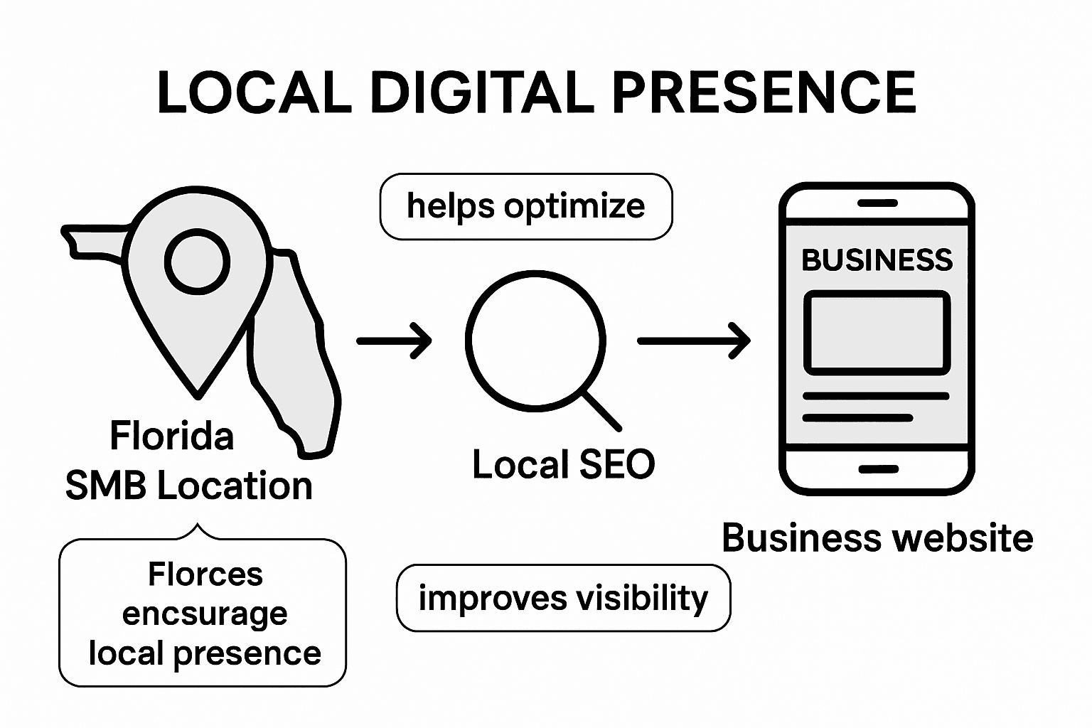 Infographic comparing local SEO steps for SMBs