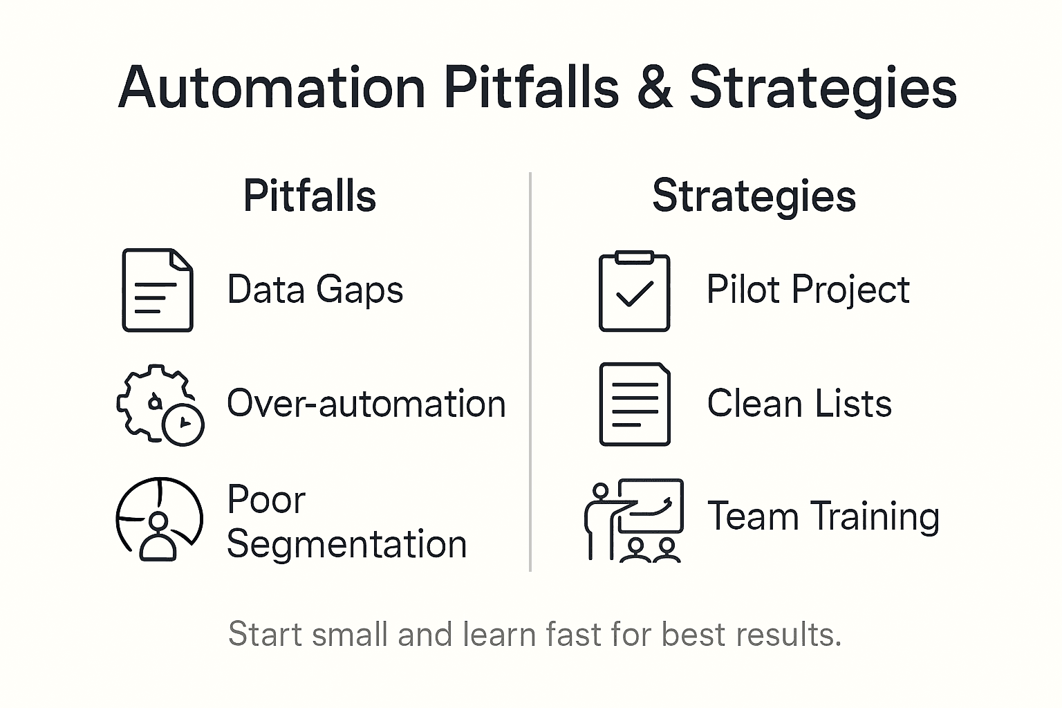 Infographic showing pitfalls and strategies overview