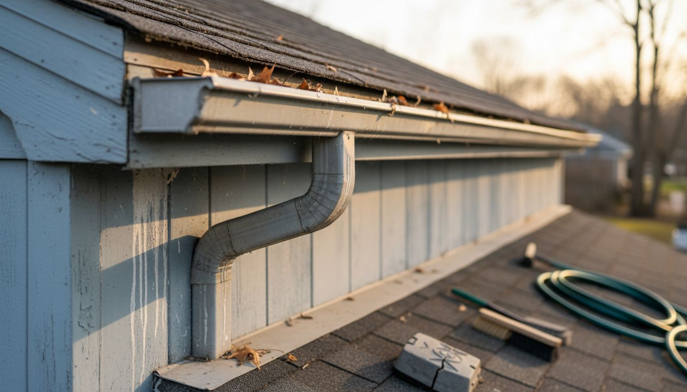 K-style and U-style gutters compared on garage