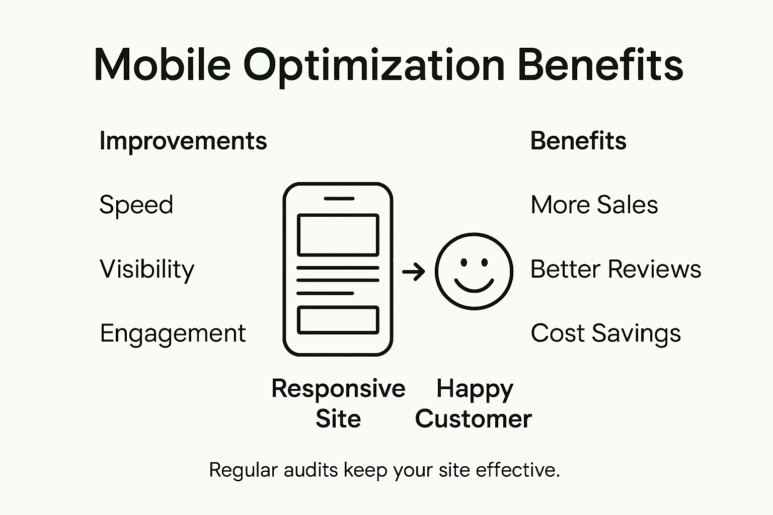 Infographic showing top mobile optimization business benefits