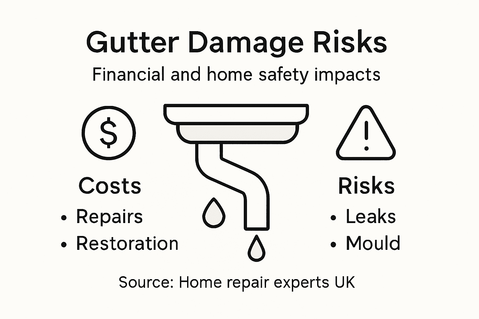 Infographic summarising gutter damage costs and risks