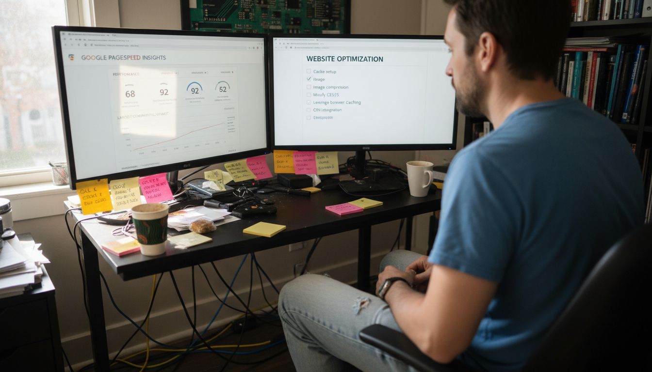 Consultant testing SMB website speed