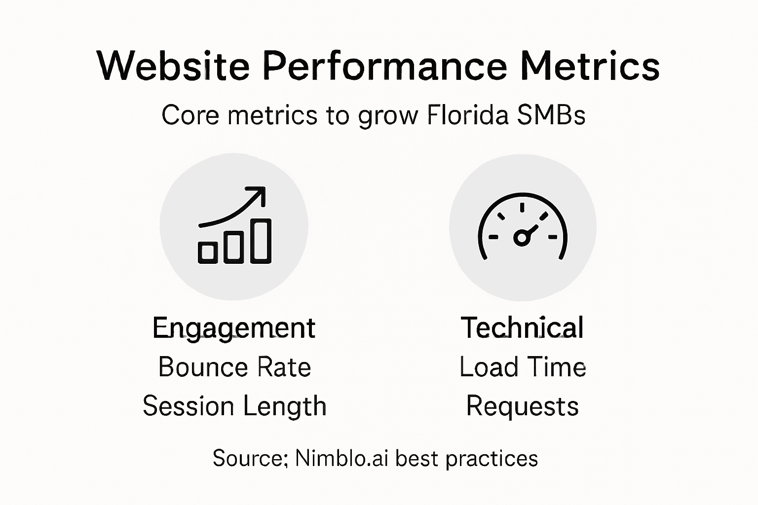 Infographic highlighting key site metrics for SMBs