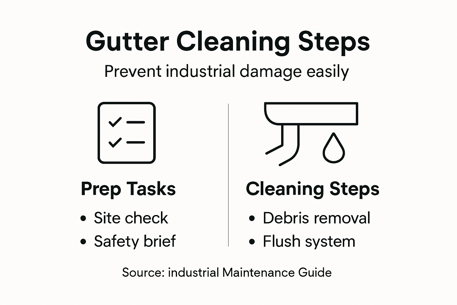 Infographic showing gutter cleaning steps