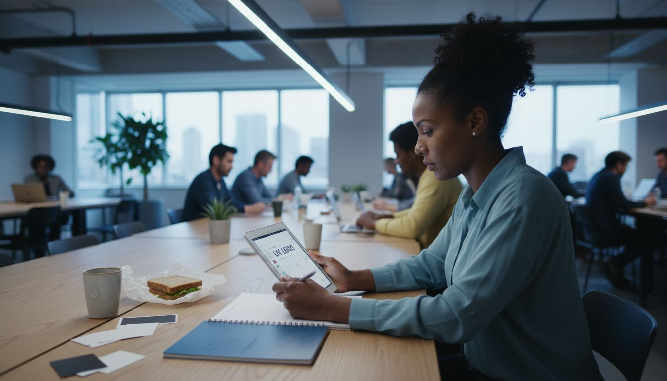 Marketer monitoring real-time leads on tablet