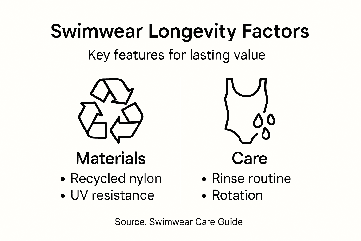 Infographic showing swimwear longevity features