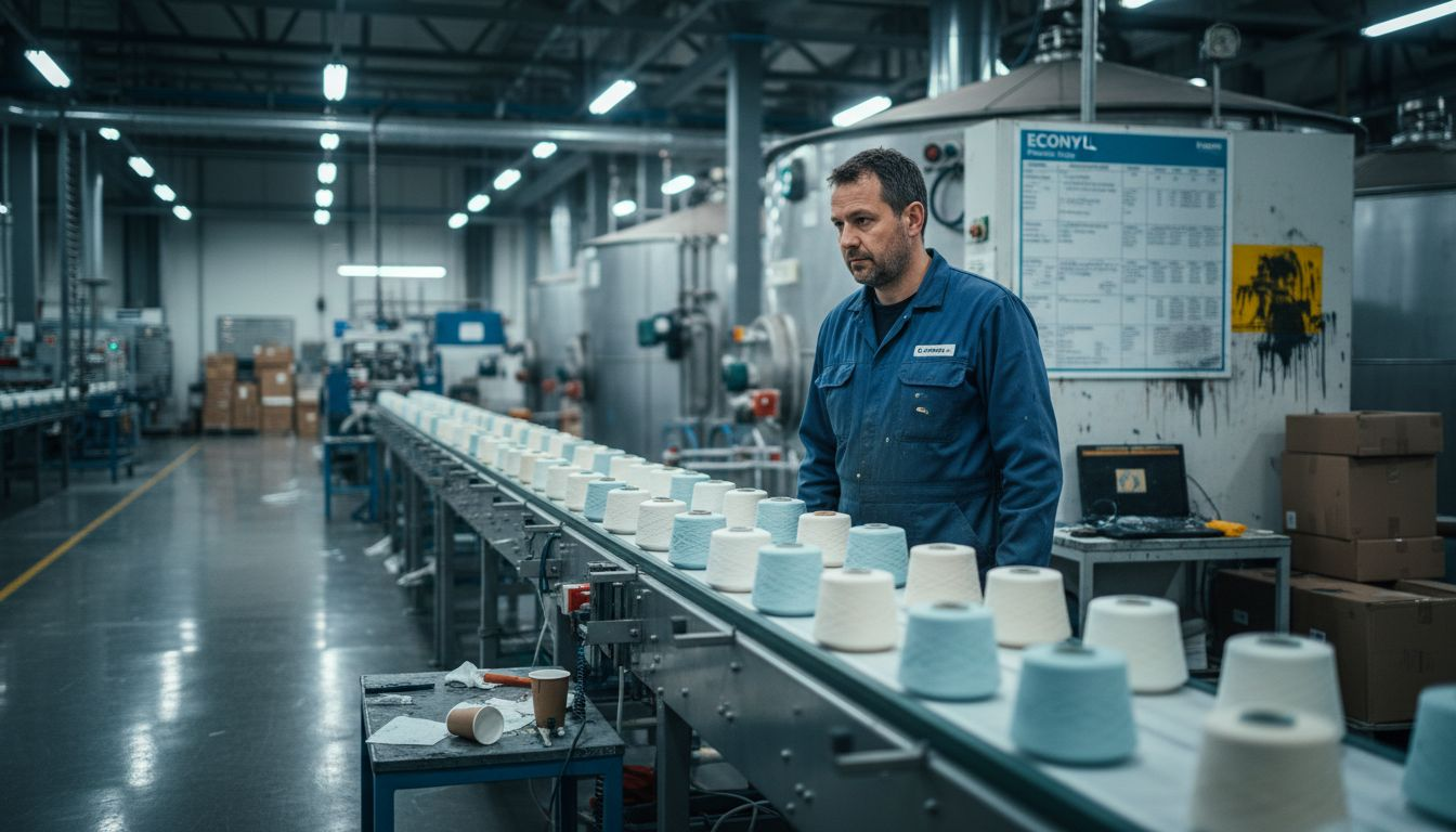Technician overseeing ECONYL nylon production
