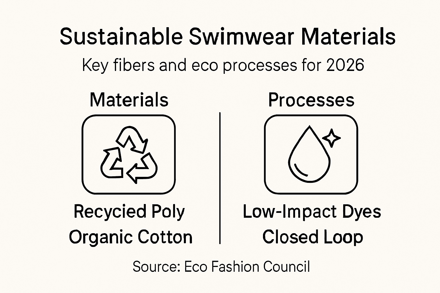 Infographic showing sustainable materials and processes