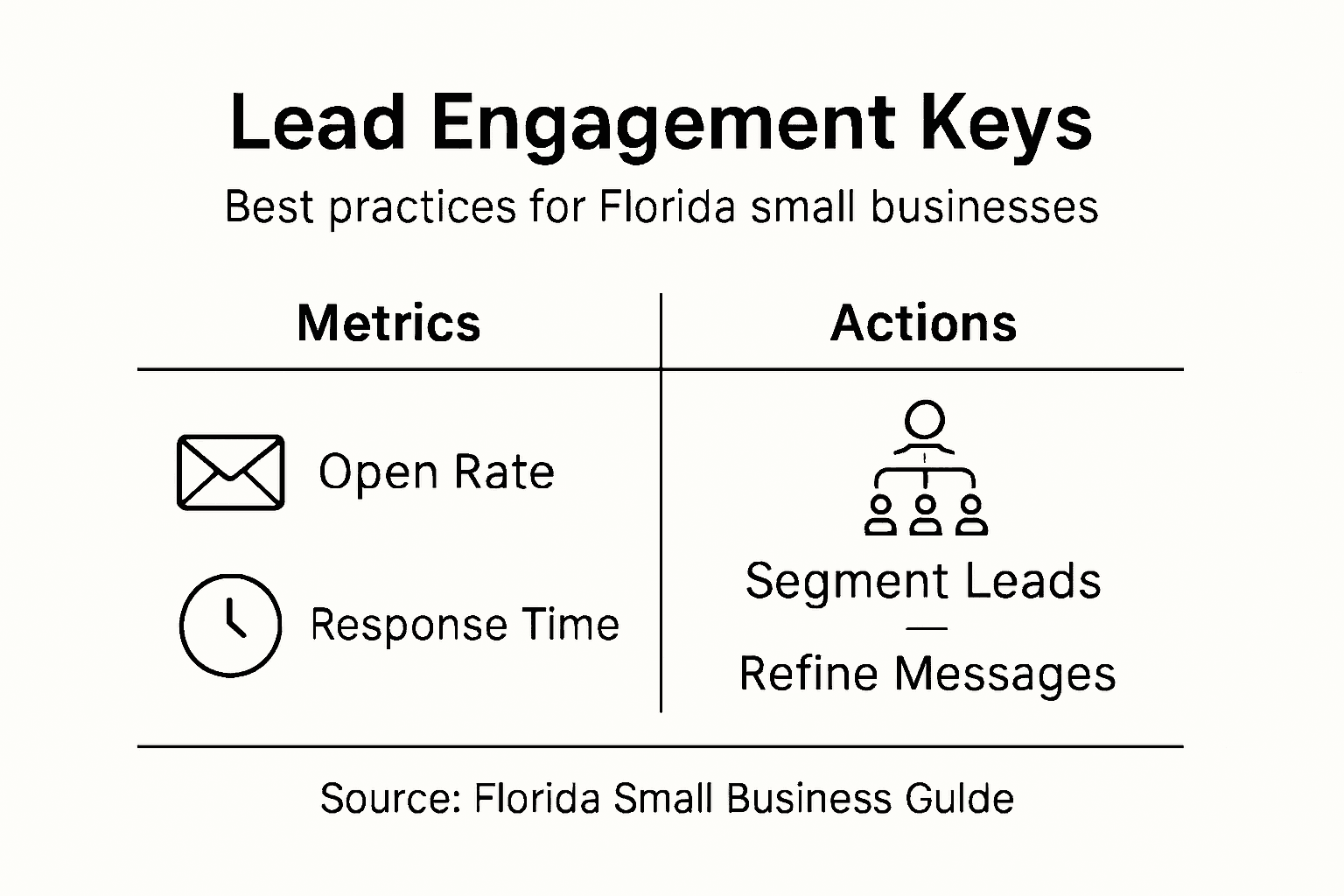 Infographic showing lead engagement metrics and actions