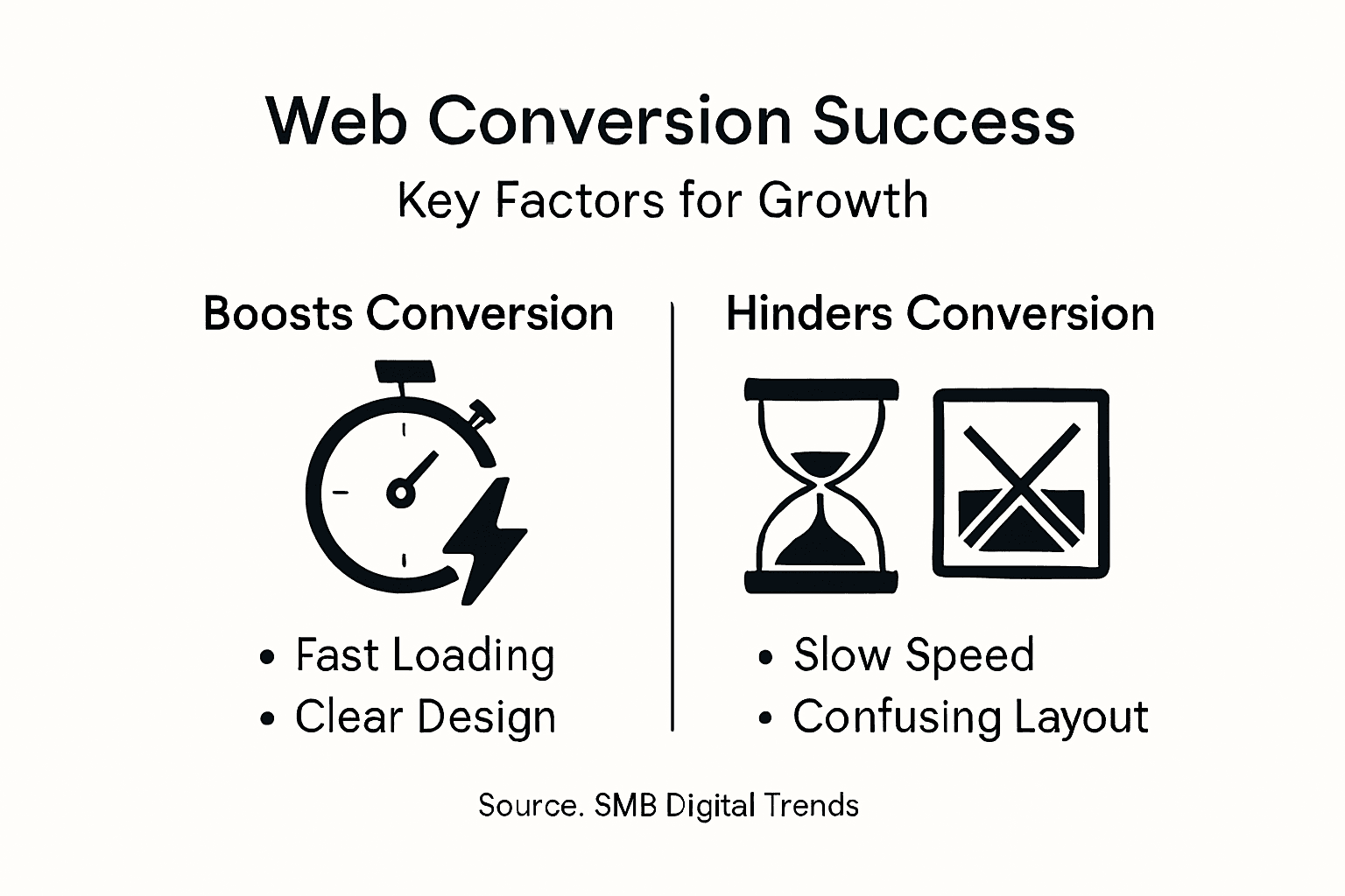 Infographic of web conversion success factors