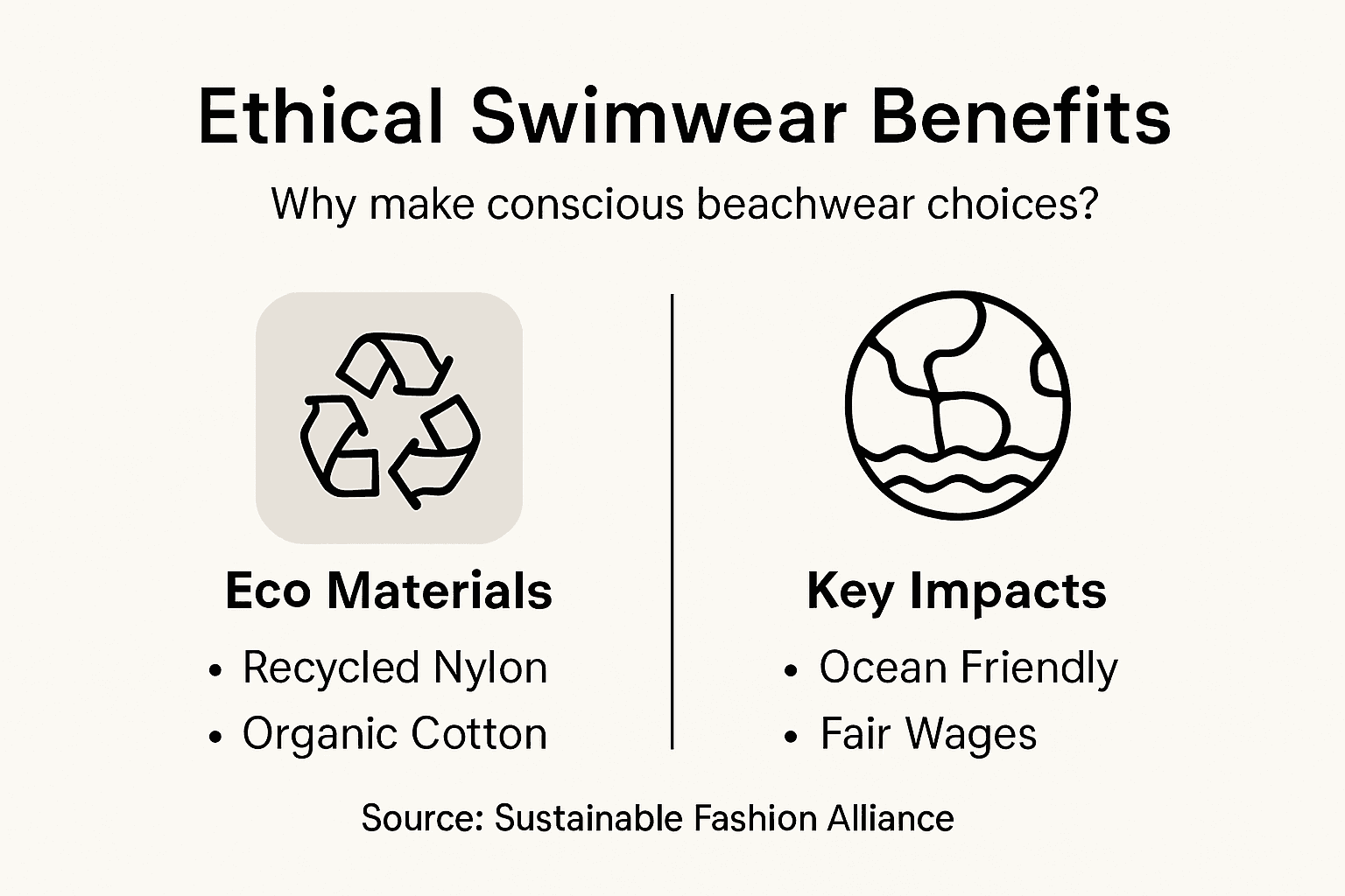 Infographic on ethical swimwear key benefits