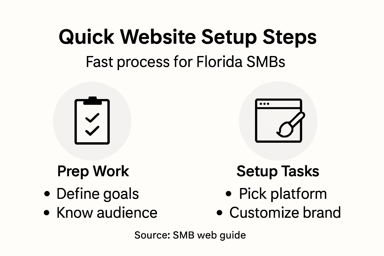 Infographic: steps for Florida SMB website setup