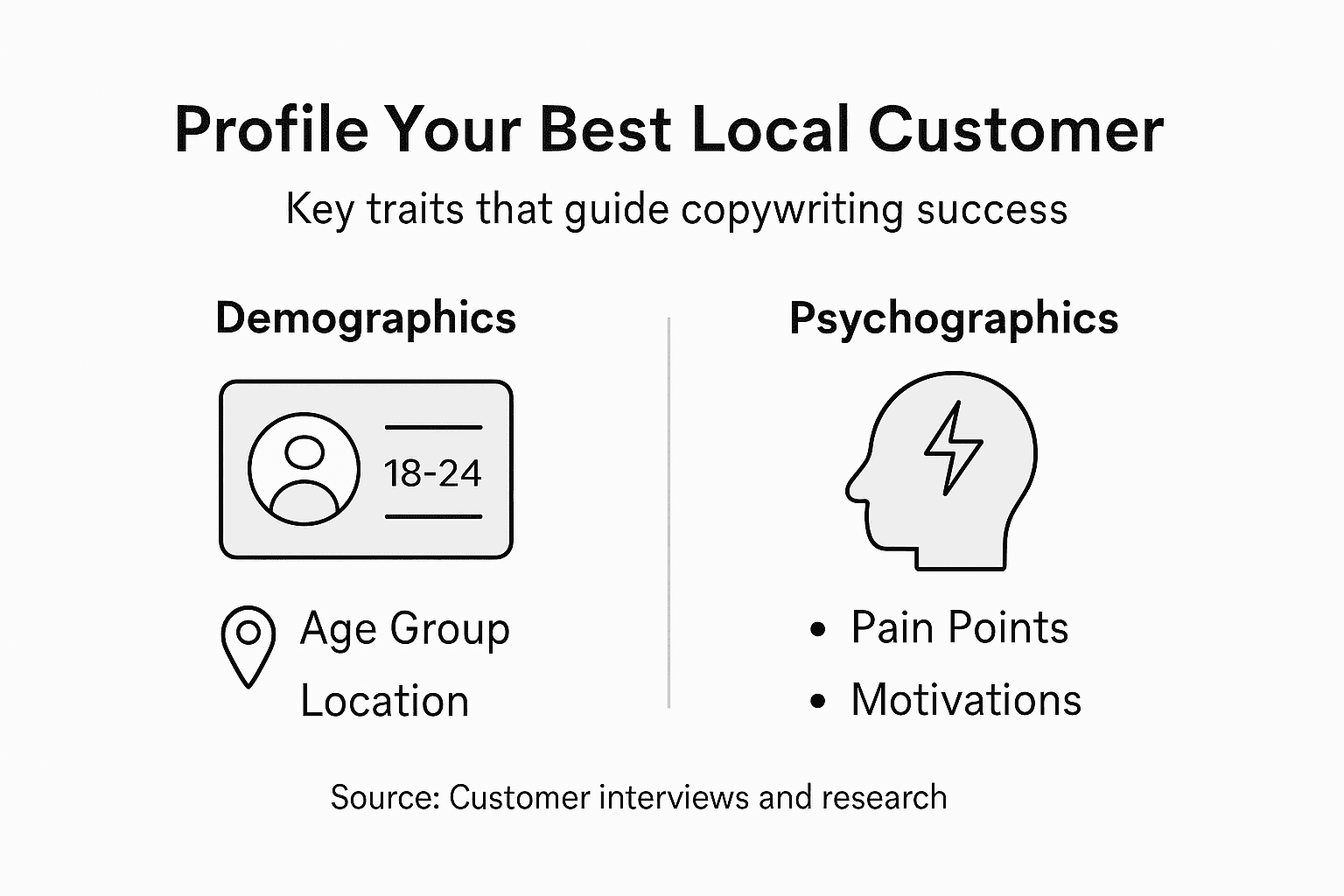 Infographic on ideal local customer profile