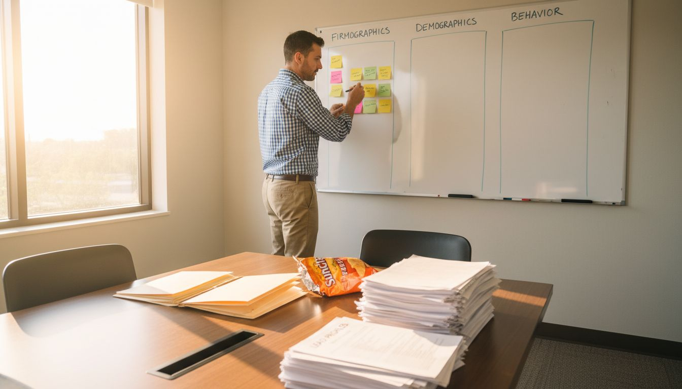 Manager sorts scoring data on whiteboard