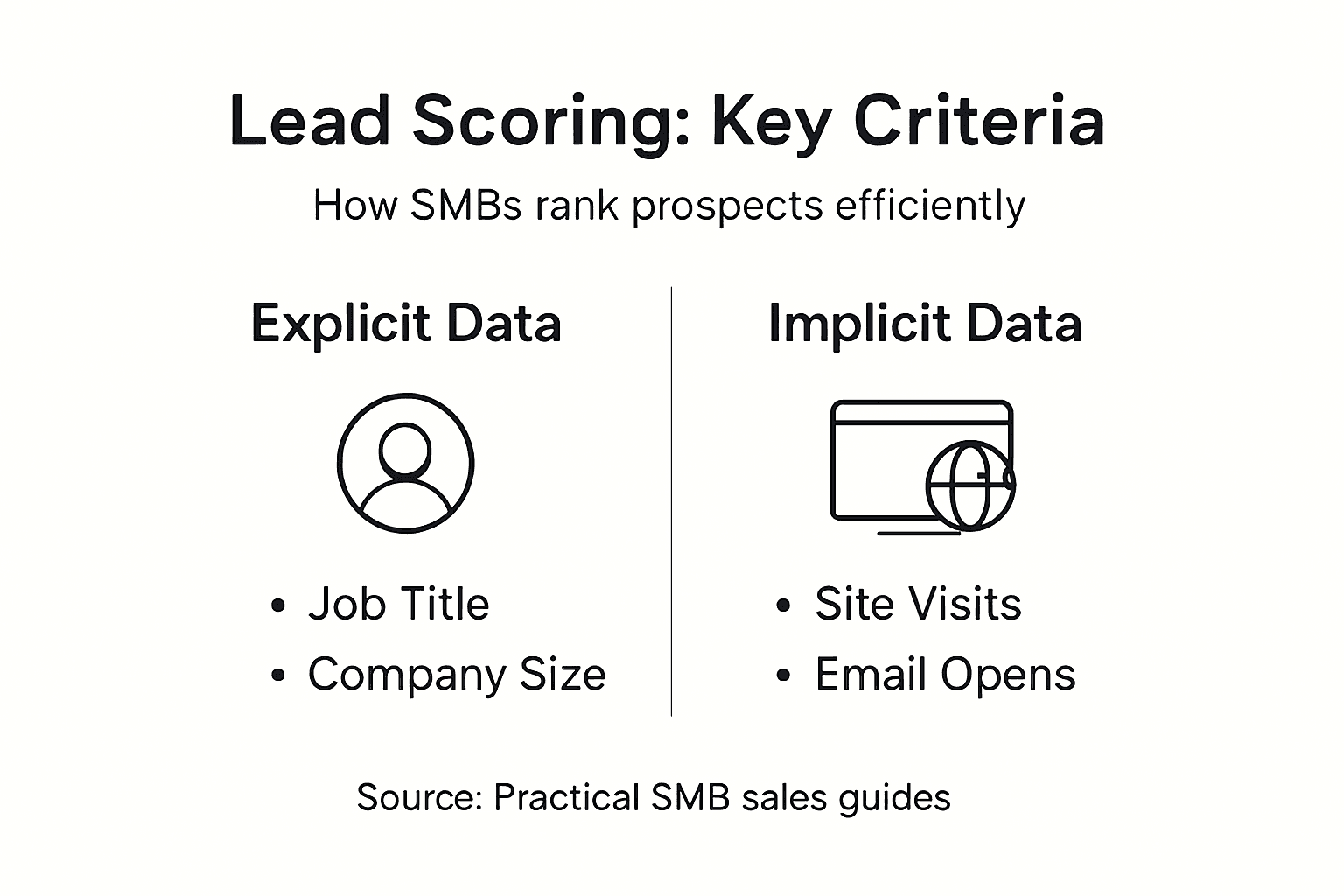 Infographic shows SMB lead scoring criteria