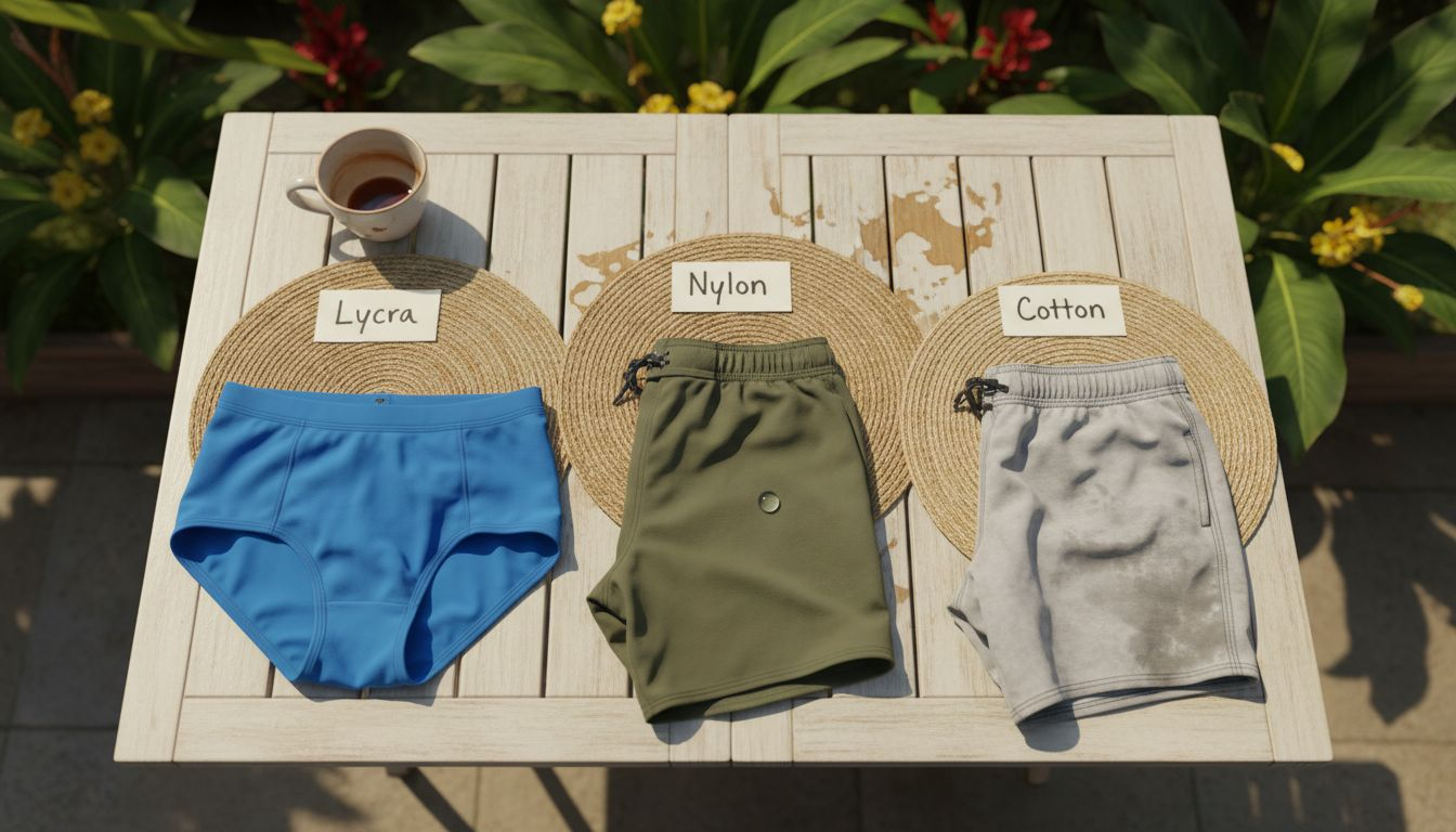 Swimwear materials side-by-side comparison