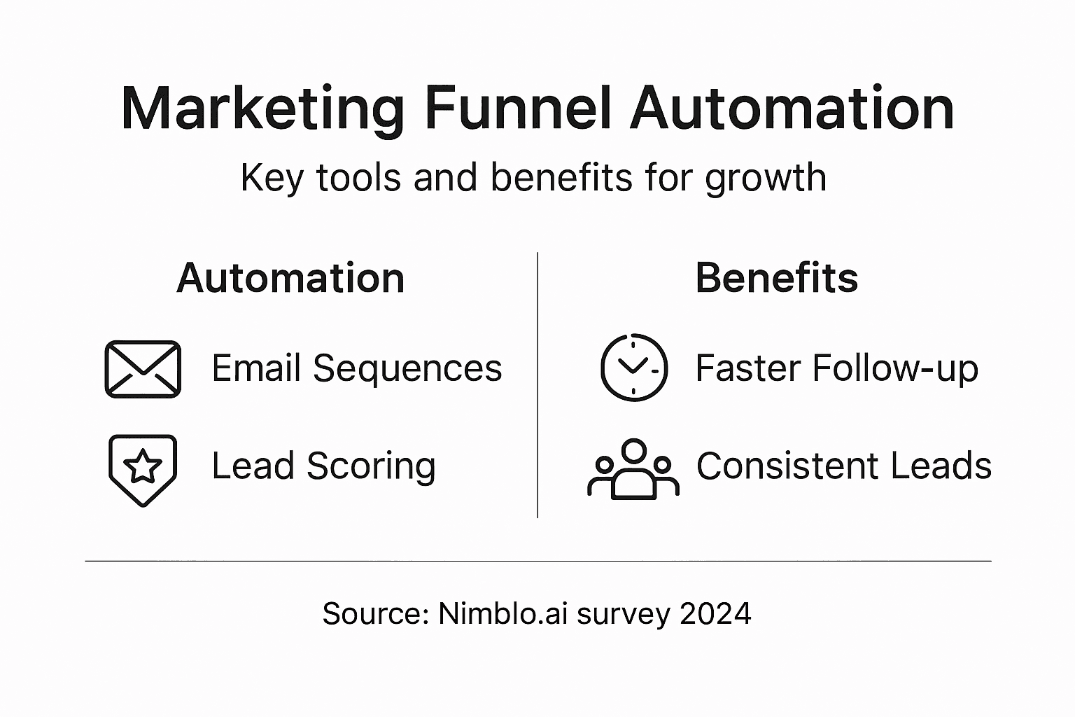 Infographic on automation in marketing funnels