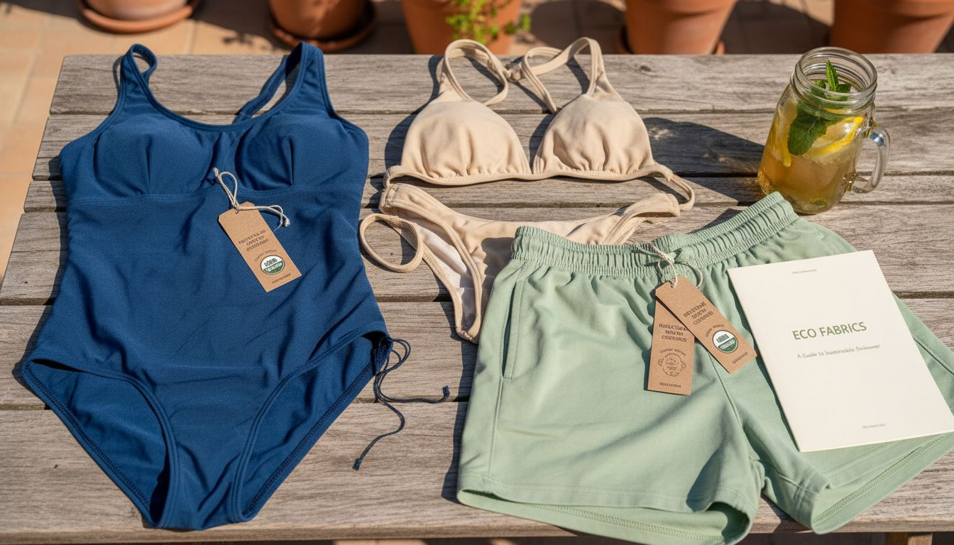 Vegan swimwear fabric materials detail