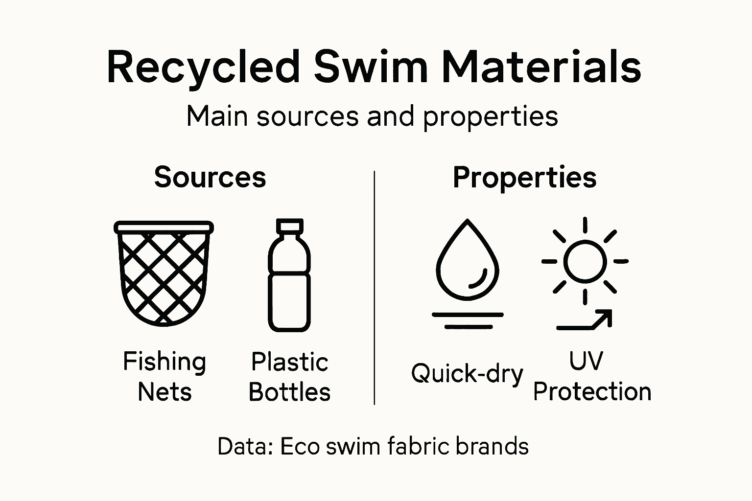 Infographic of recycled swimwear materials and benefits