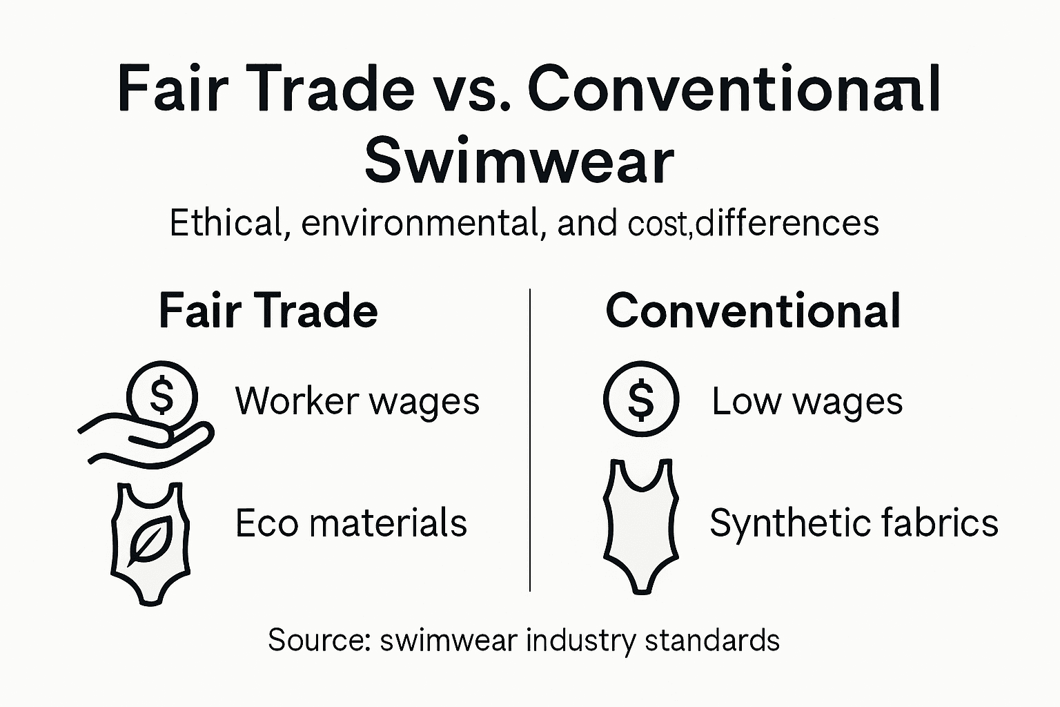 Infographic comparing swimwear ethical standards