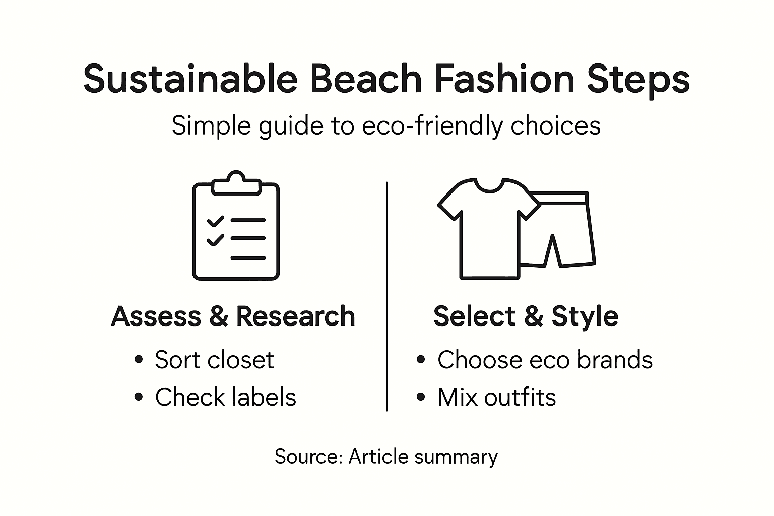 Infographic showing steps to sustainable beach style