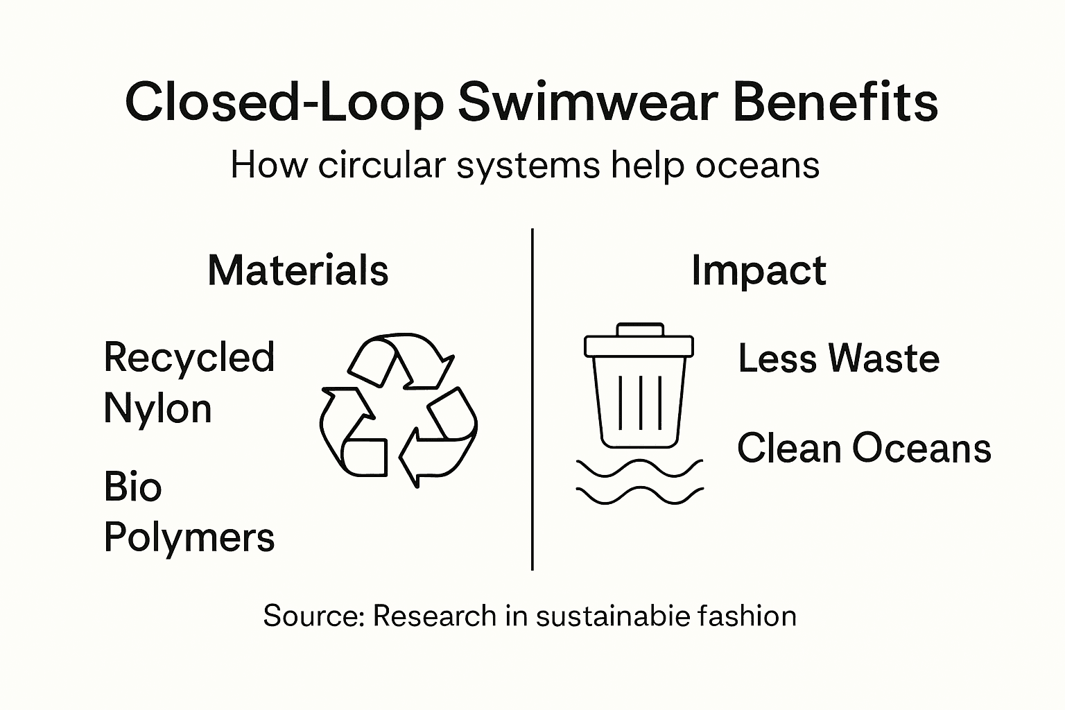 Infographic on closed-loop swimwear benefits