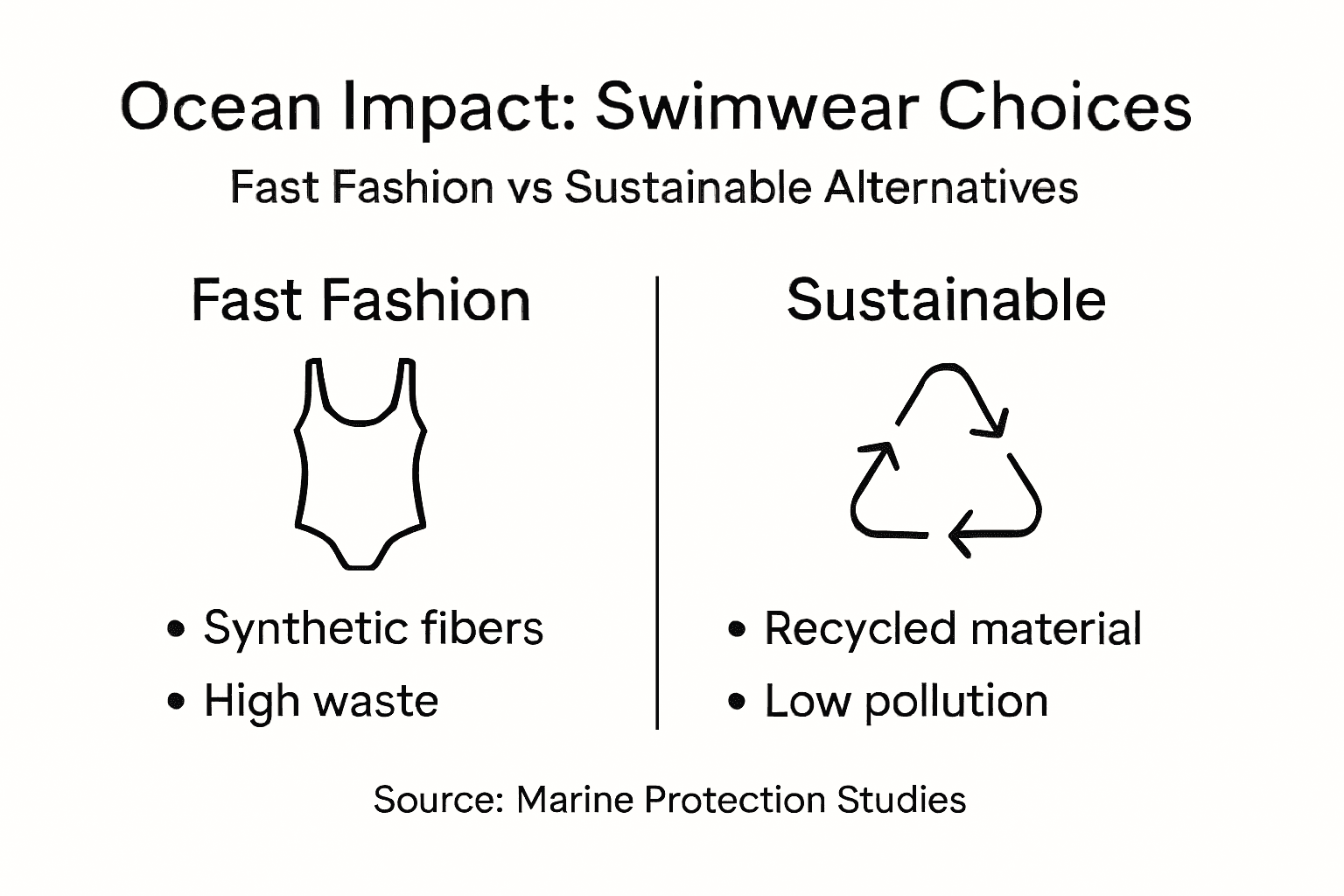 Infographic comparing swimwear ocean impact