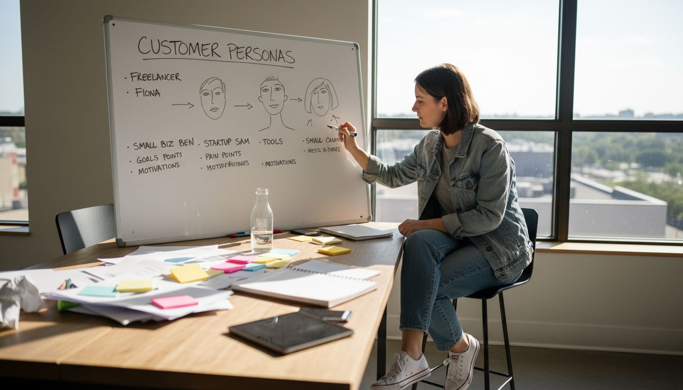 Woman creating customer personas for business