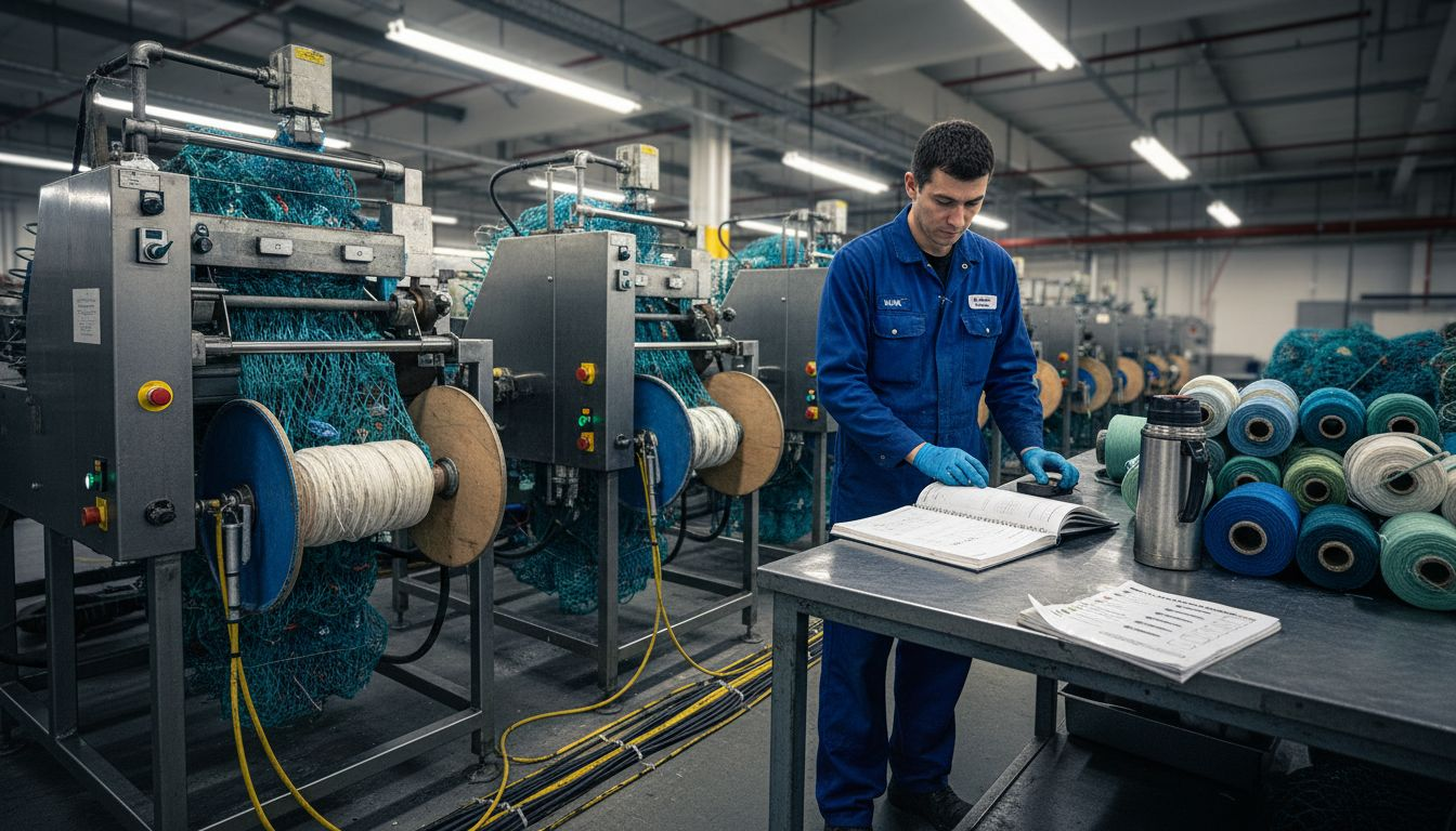 Worker monitoring recycled swimwear materials