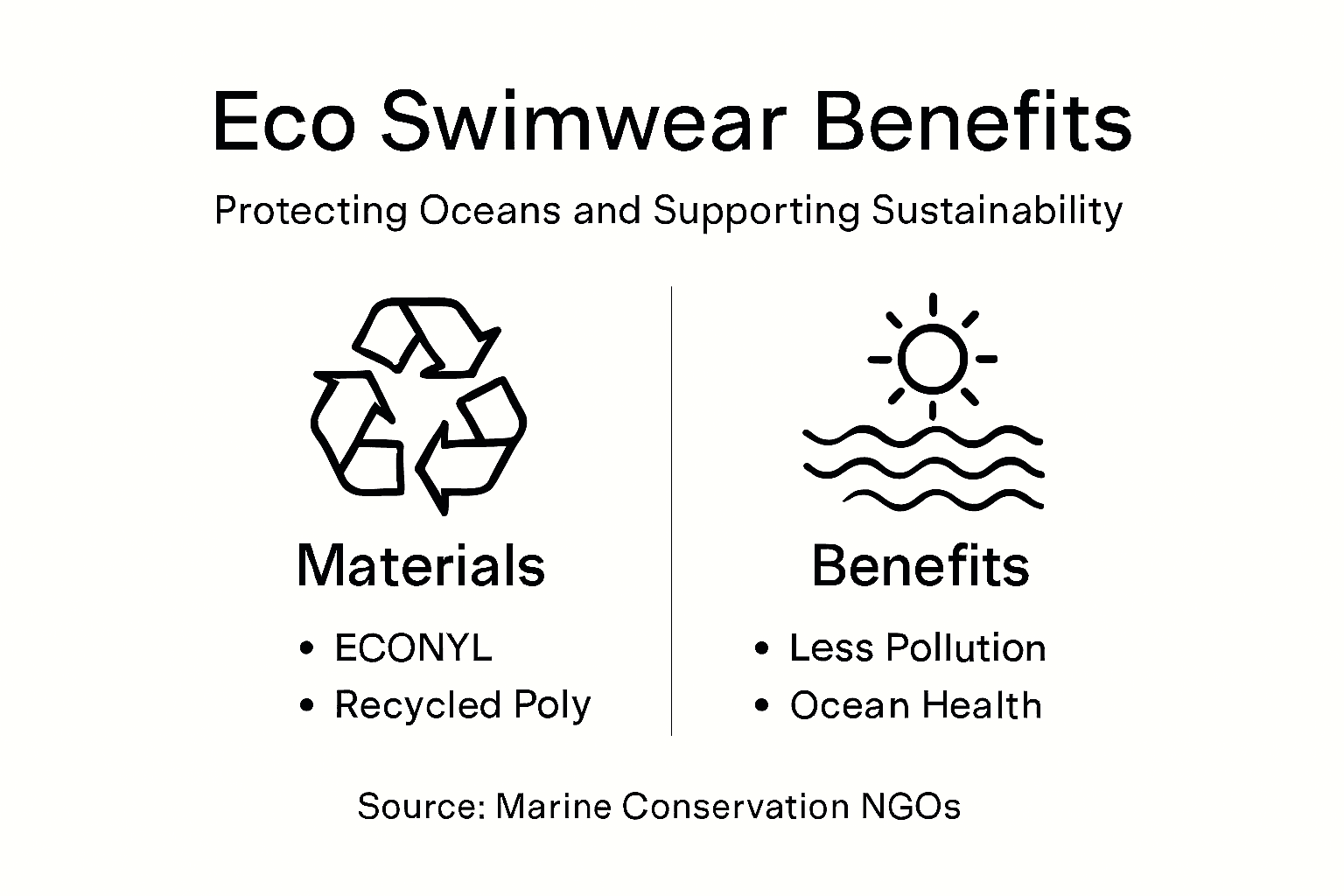 Infographic showing swimwear’s marine eco benefits