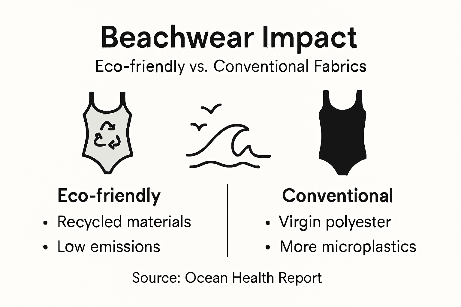 Infographic comparing eco and conventional beachwear