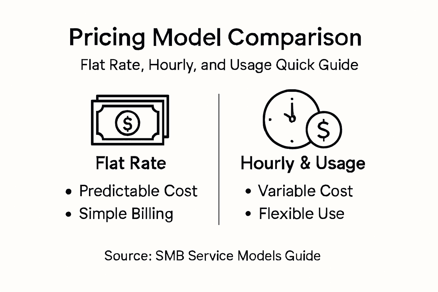 Infographic comparing pricing models for SMBs