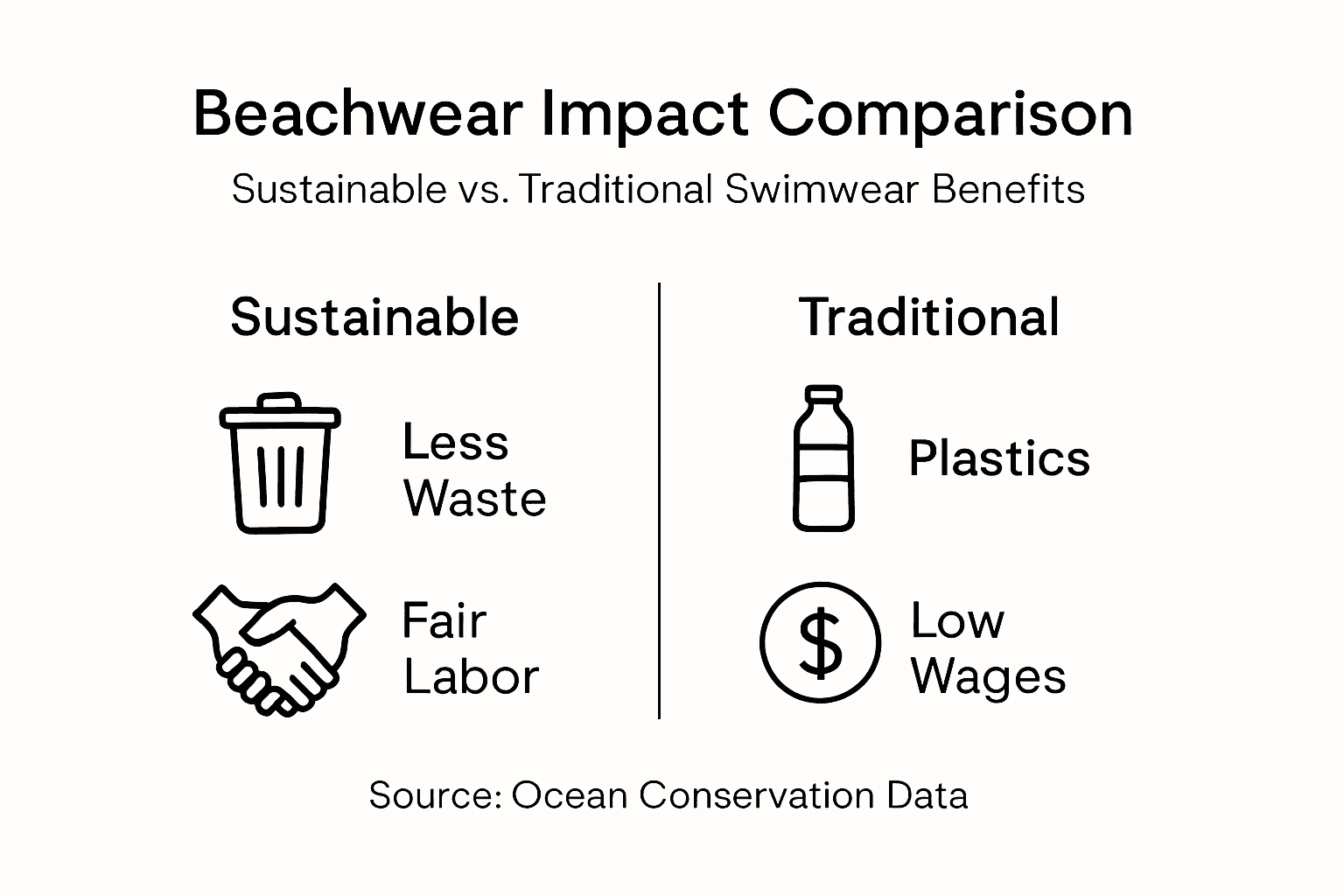 Infographic comparing swimwear impacts