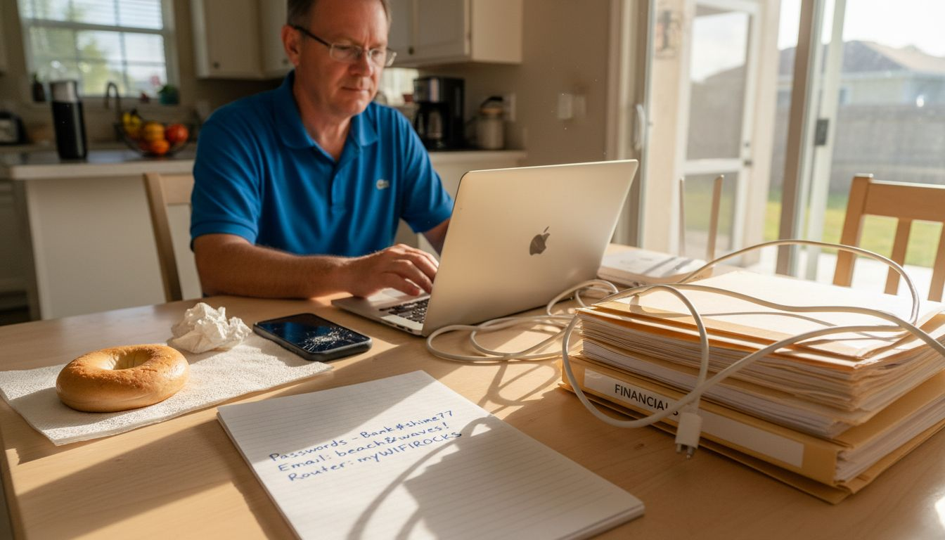 Business owner organizing website digital assets