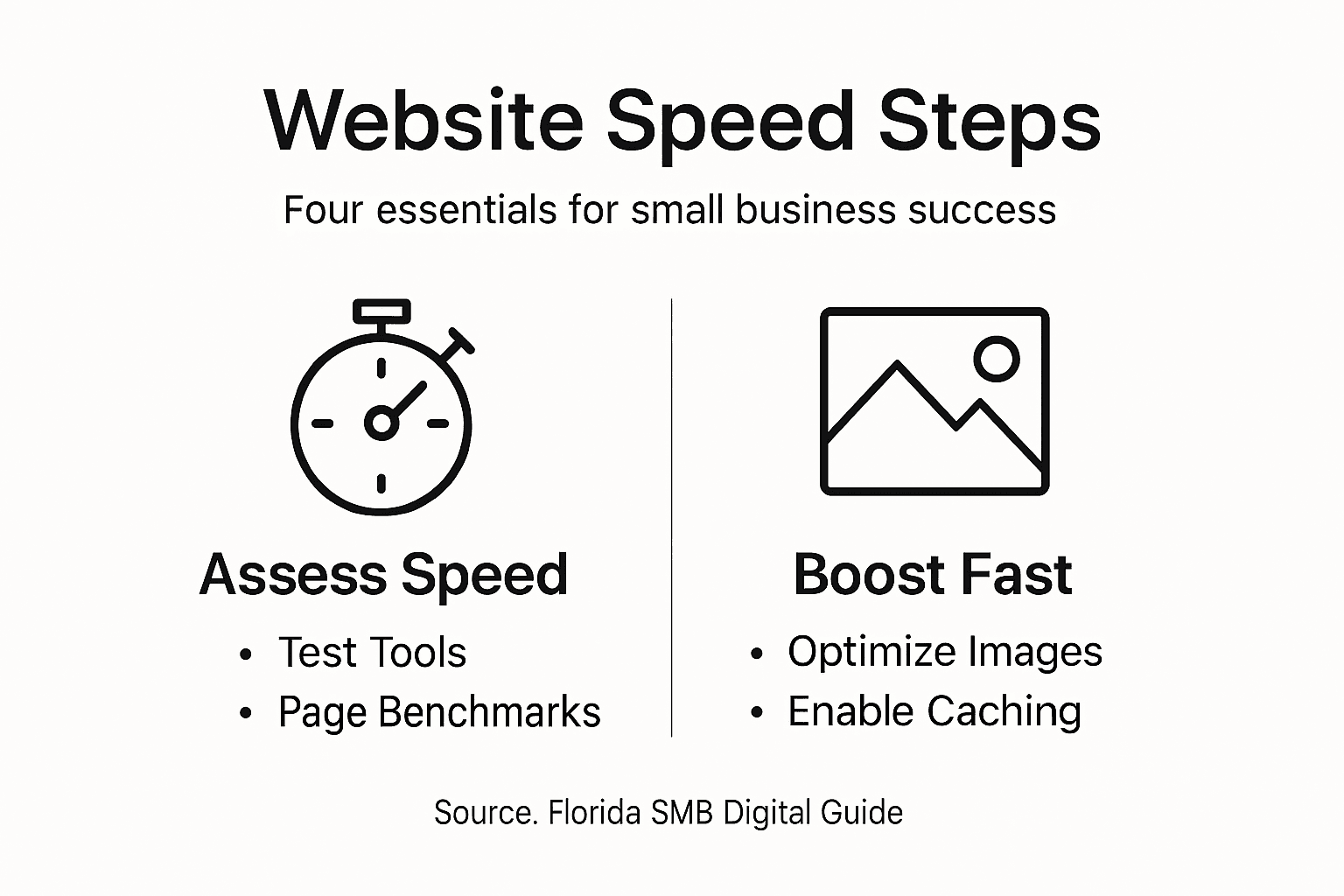 Infographic outlines core website speed steps