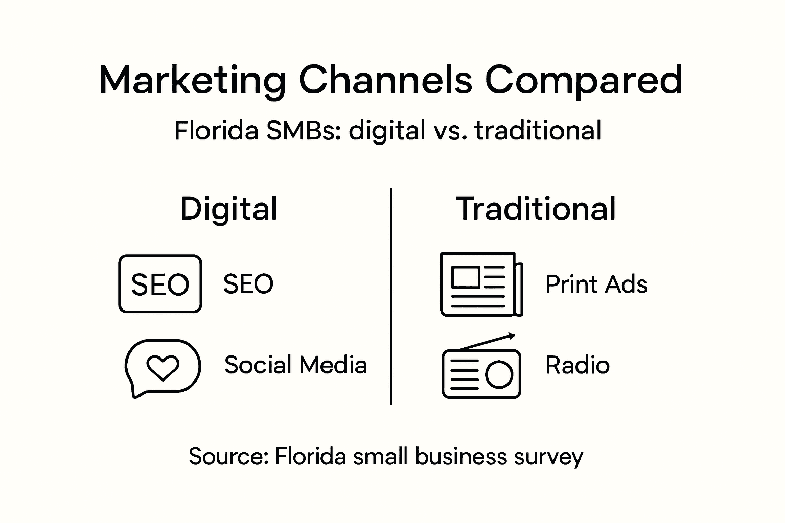 Infographic comparing digital and traditional channels