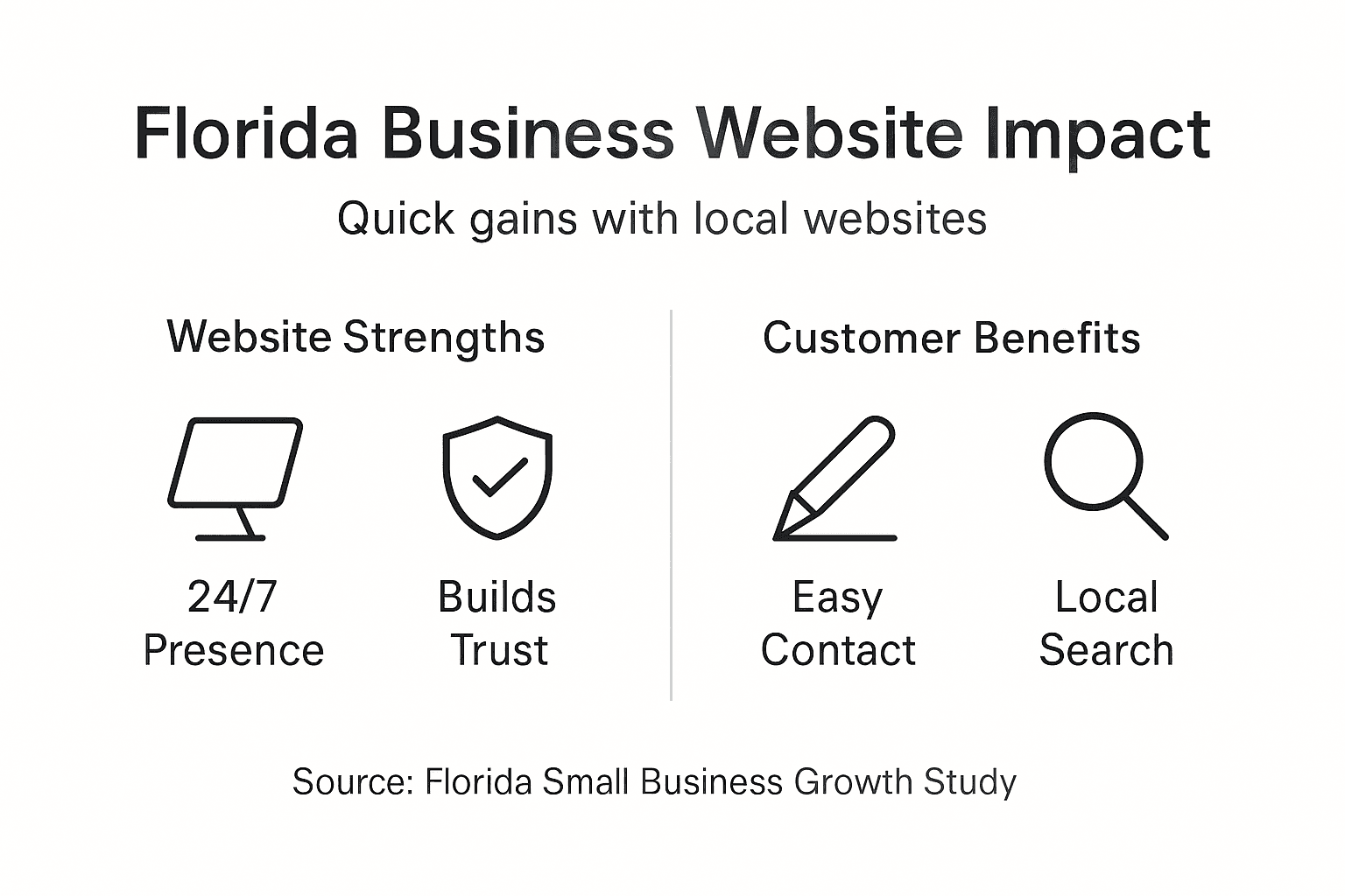 Infographic on Florida business website impact and benefits