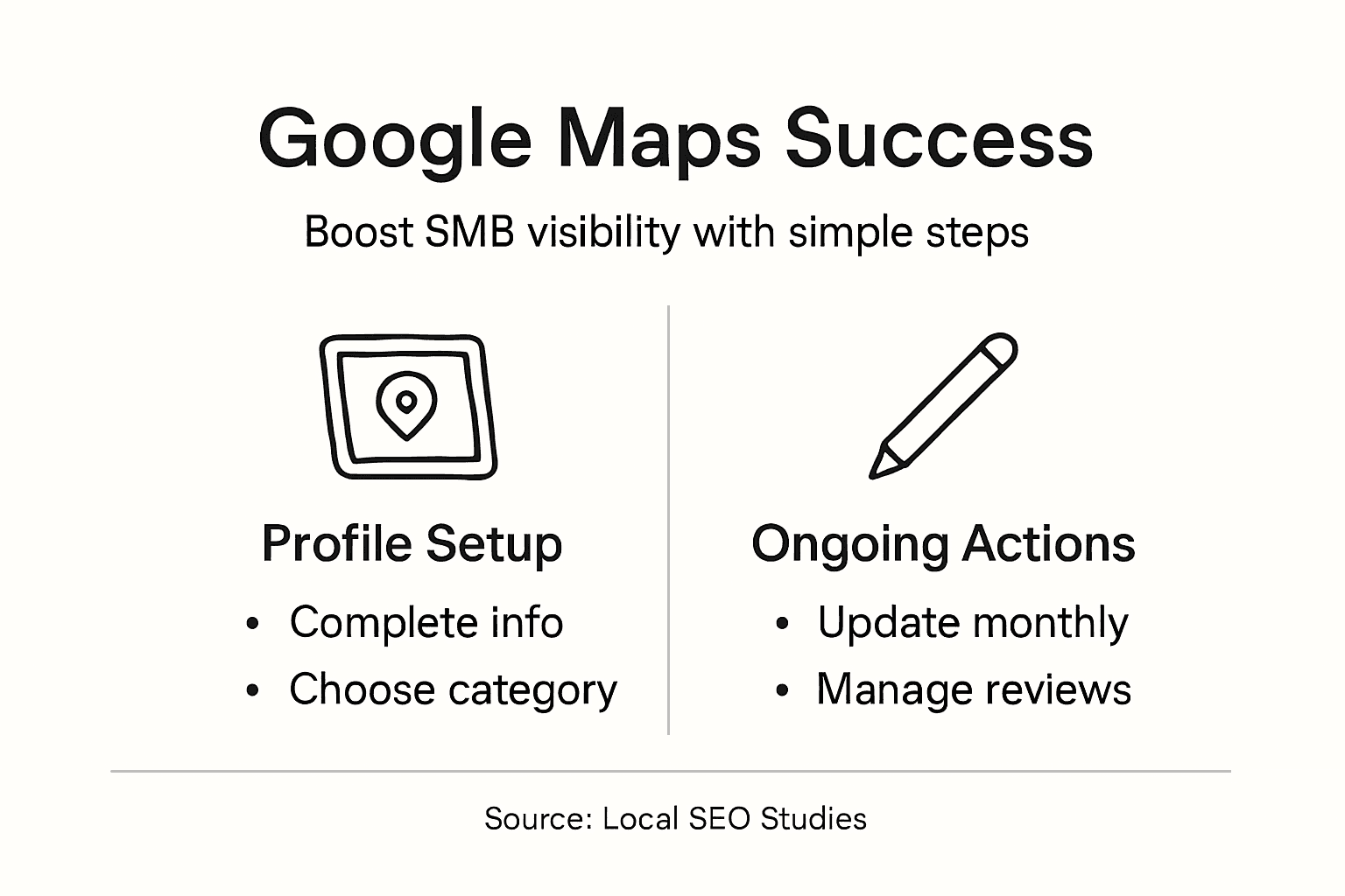 Infographic outlining Google Maps optimization steps