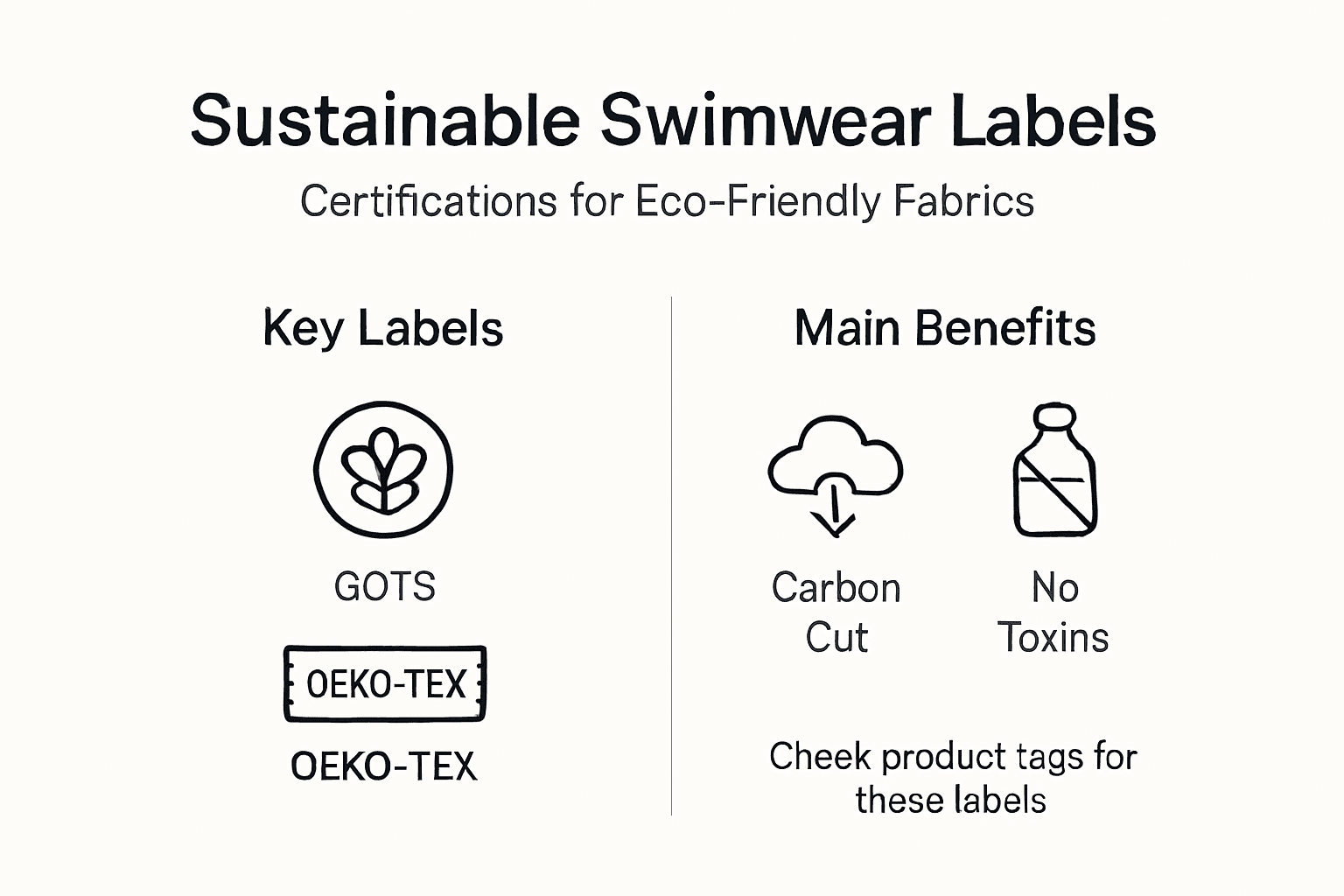 Infographic showing eco-friendly swimwear certifications